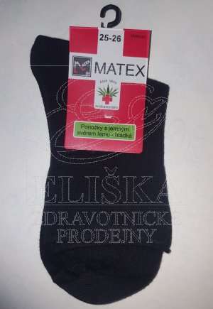 Hladké ponožky Matex Diabetes - Černé