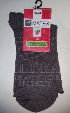 Hladké ponožky Matex Diabetes - Hnědé