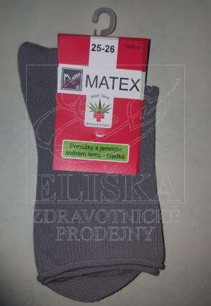Hladké ponožky Matex Diabetes - Světle šedé