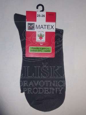 Hladké ponožky Matex Diabetes - Tmavě šedé